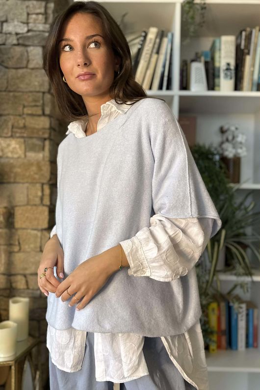 Conrad Layer Knit Ice Blue /40=